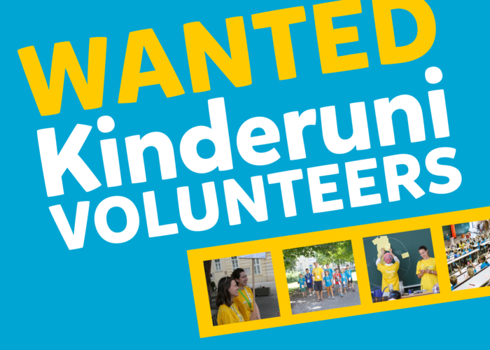 Postkarte Wanted Kinderuni Volunteers