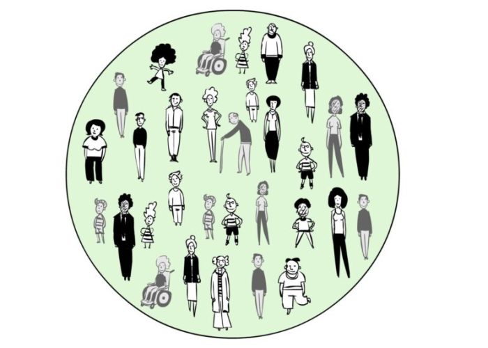 Inclusion as illustration: different people within a circle