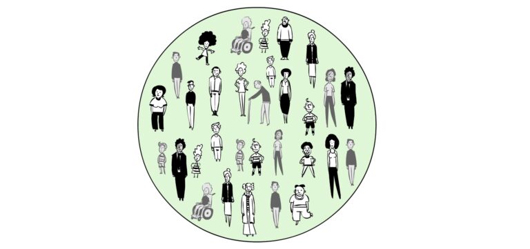 Inclusion as illustration: different people within a circle