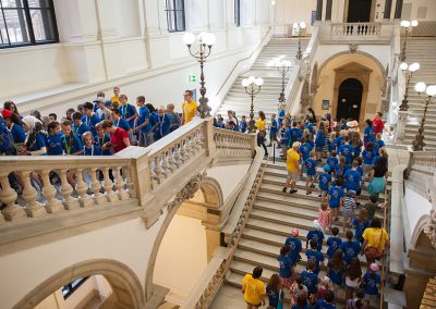 Vienna Children's University Graduation Ceremony: the children's group goes to the Main Ceremonial Hall